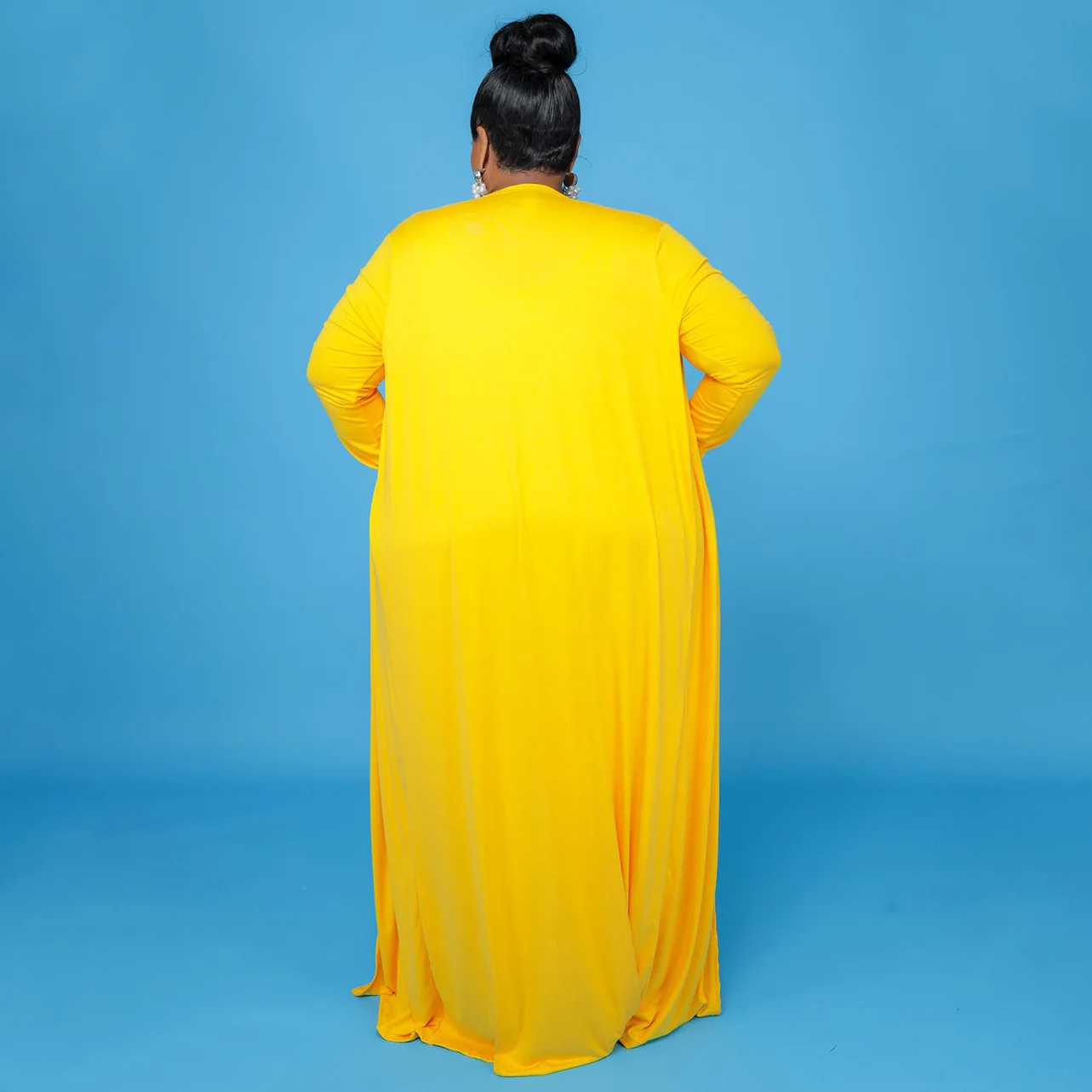 CM.YAYA Plus Size Women Straight Pants Suit + Long Open Stitch Clock + Tank Matching 3-piece Set Outftis Street Curve Tracksuit CM.YAYA Plus Size Women Straight Pants Suit + Long Open Stitch Clock + Tank Matching 3-piece Set Outftis Street Curve Tracksuit