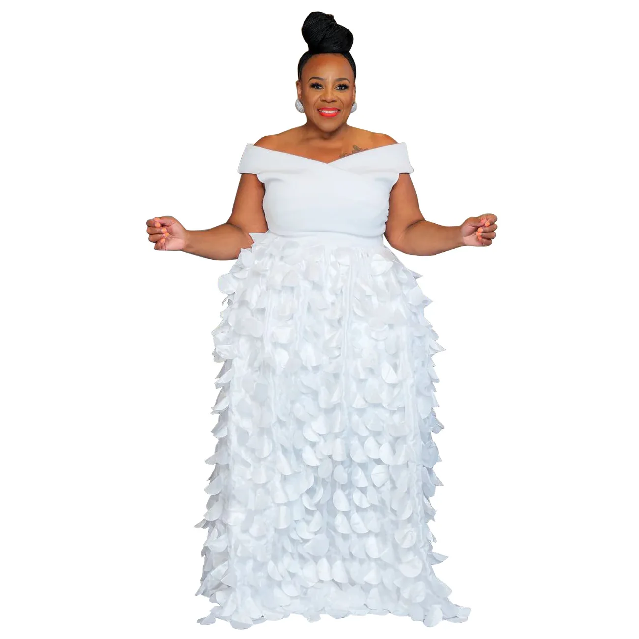 CM.YAYA Plus Size Women Short Sleeve Slash Neck Big Swing Loose Smock Maxi Dress 2024 Fall Party Evening Long Dresses CM.YAYA Plus Size Women Short Sleeve Slash Neck Big Swing Loose Smock Maxi Dress 2024 Fall Party Evening Long Dresses