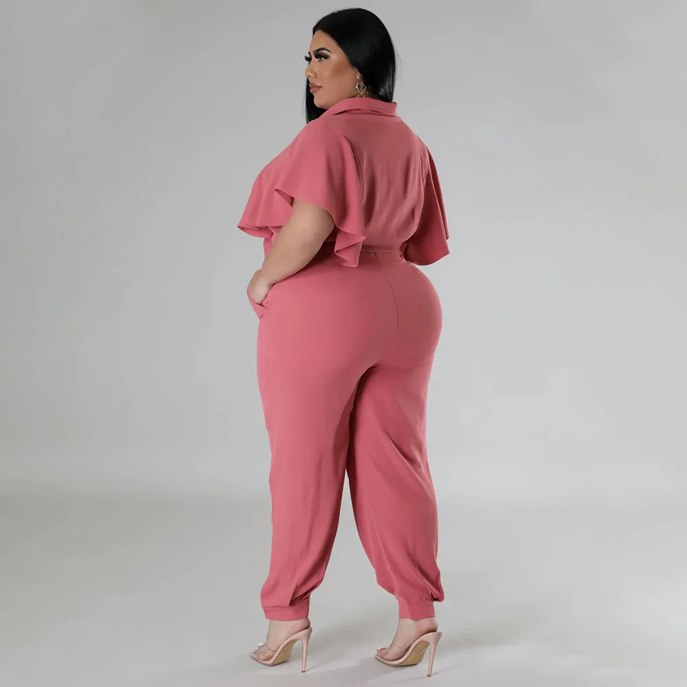 CM.YAYA Elegant Plus Size Loose Women's Set Tie Crop Ruffles Top +pencil Pants Suits Streetwear Tracksuit Two 2 Piece Set CM.YAYA Elegant Plus Size Loose Women's Set Tie Crop Ruffles Top +pencil Pants Suits Streetwear Tracksuit Two 2 Piece Set