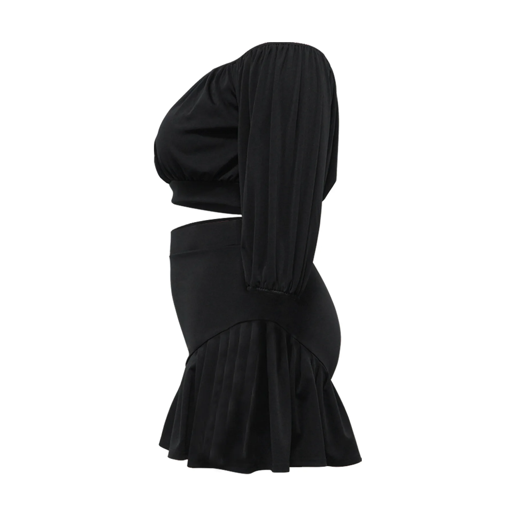 CM.YAYA Plus Size Women's Set Long Sleeve Slash Neck T-Shirt and Shorts 2025 Summer Ruched Two 2 Piece Set Outfits Tracksuit CM.YAYA Plus Size Women's Set Long Sleeve Slash Neck T-Shirt and Shorts 2025 Summer Ruched Two 2 Piece Set Outfits Tracksuit