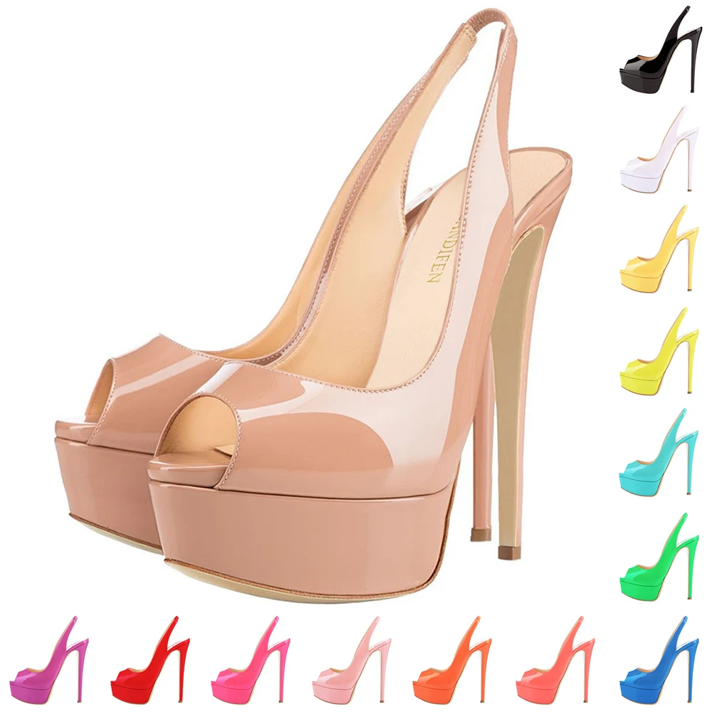 New Women Sandals 14CM Super High Heels Sexy Open Toe Platform Sandals Gladiator Party Dress Red Wedding Shoes Plus Size