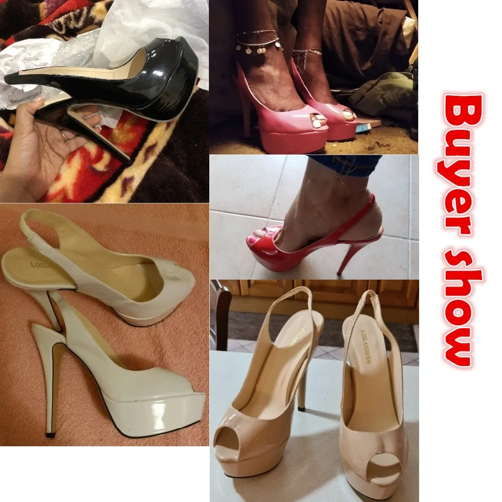 New Women Sandals 14CM Super High Heels Sexy Open Toe Platform Sandals Gladiator Party Dress Red Wedding Shoes Plus Size