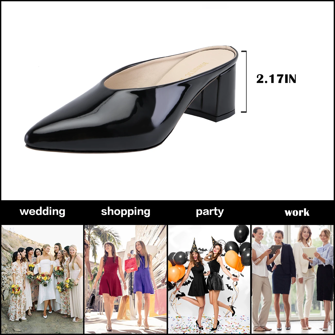 Women Slippers Sandals Single Work OL Thick Heel 5cm Sexy Ship on Pointed Toe Hight Heels Shollow Mouth Wedding Party Shoes