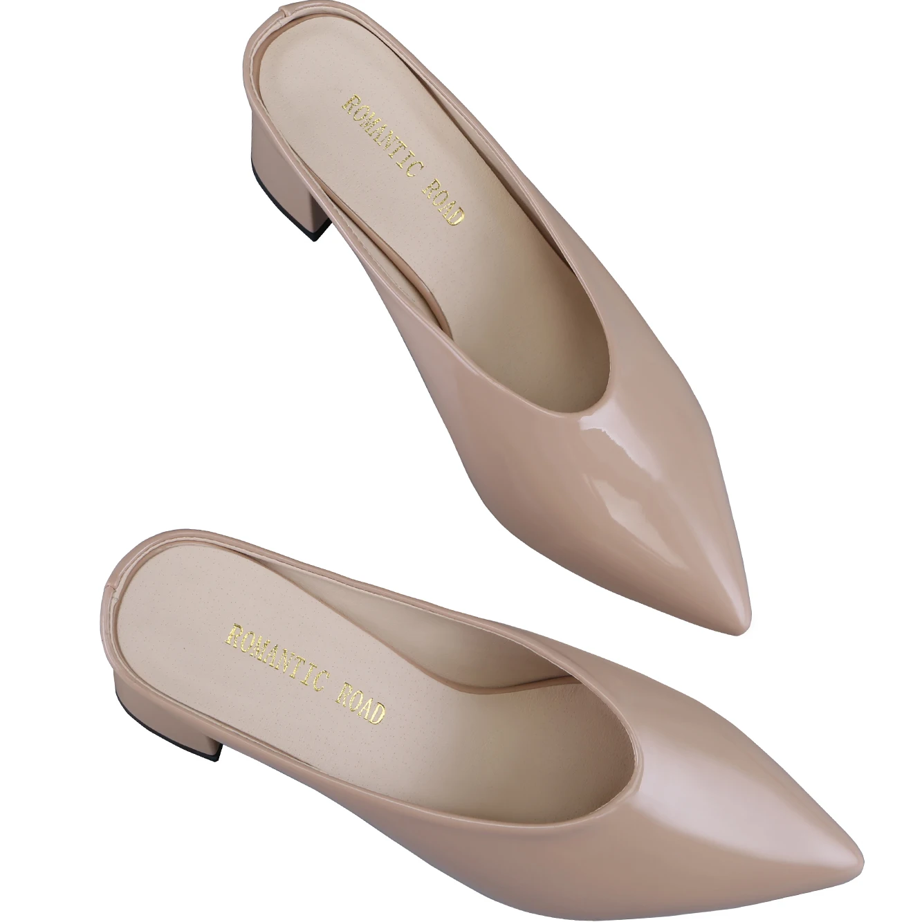 Women Slippers Sandals Single Work OL Thick Heel 5cm Sexy Ship on Pointed Toe Hight Heels Shollow Mouth Wedding Party Shoes