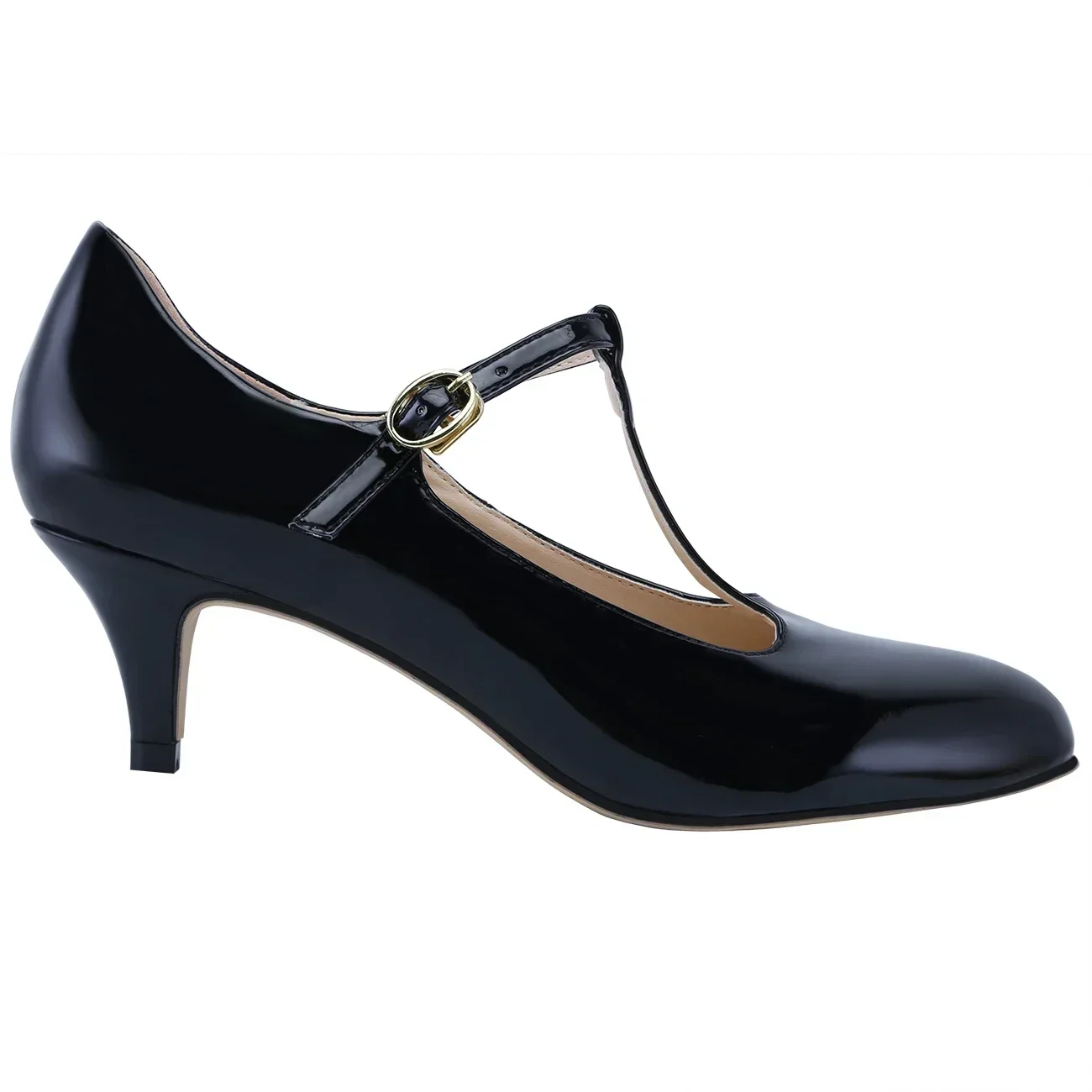 Women Pumps Shallow Mouth 5cm Low High Heels Patent Leather Ladies Office Work Nude Wedding Party Dress Shoes Large Size 42