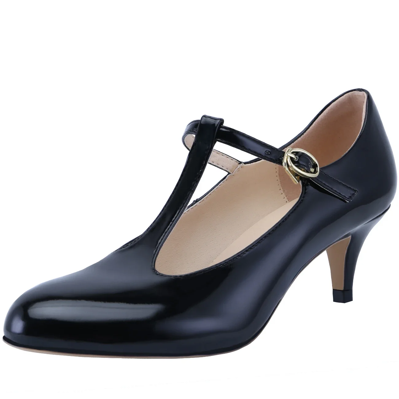 Women Pumps Shallow Mouth 5cm Low High Heels Patent Leather Ladies Office Work Nude Wedding Party Dress Shoes Large Size 42