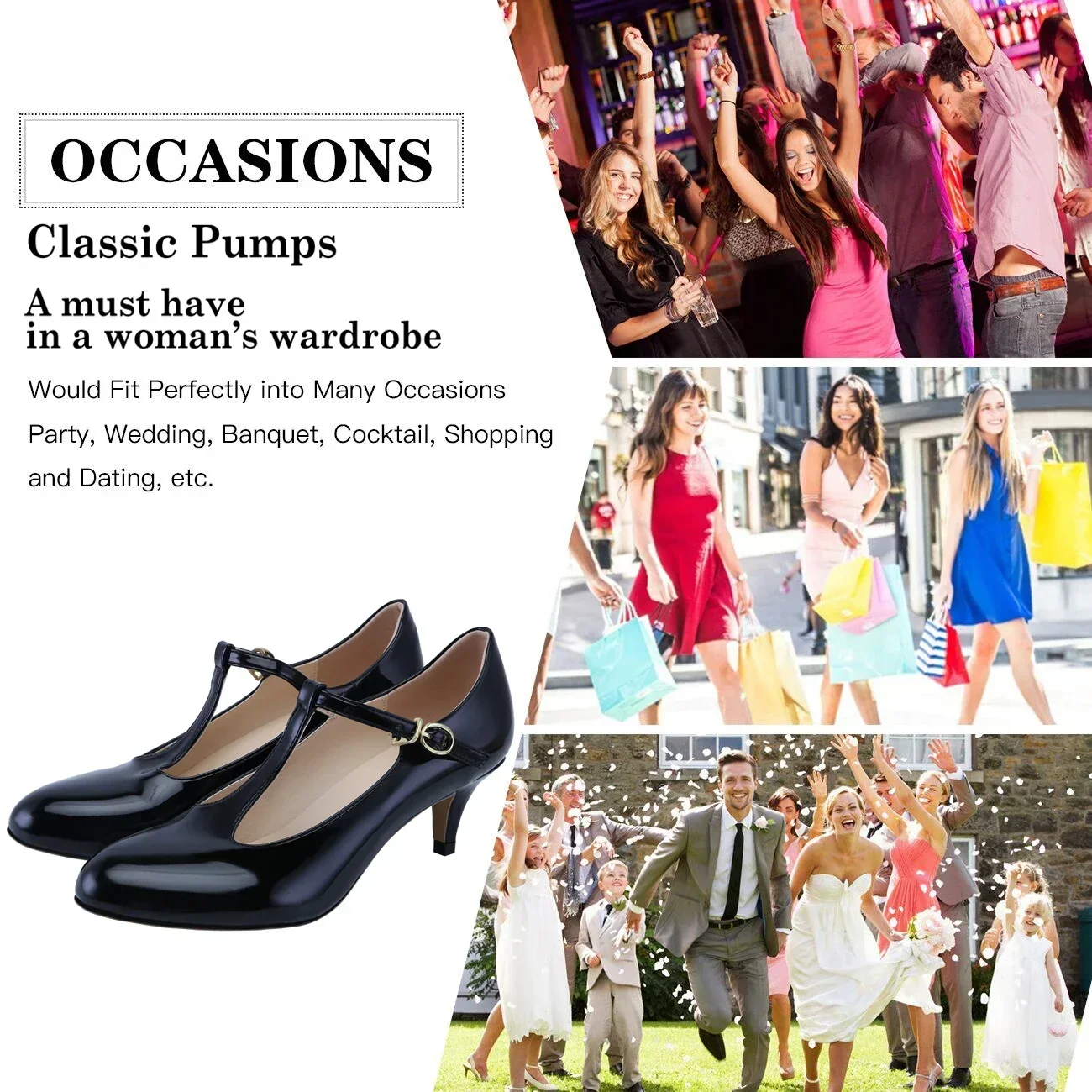 Women Pumps Shallow Mouth 5cm Low High Heels Patent Leather Ladies Office Work Nude Wedding Party Dress Shoes Large Size 42