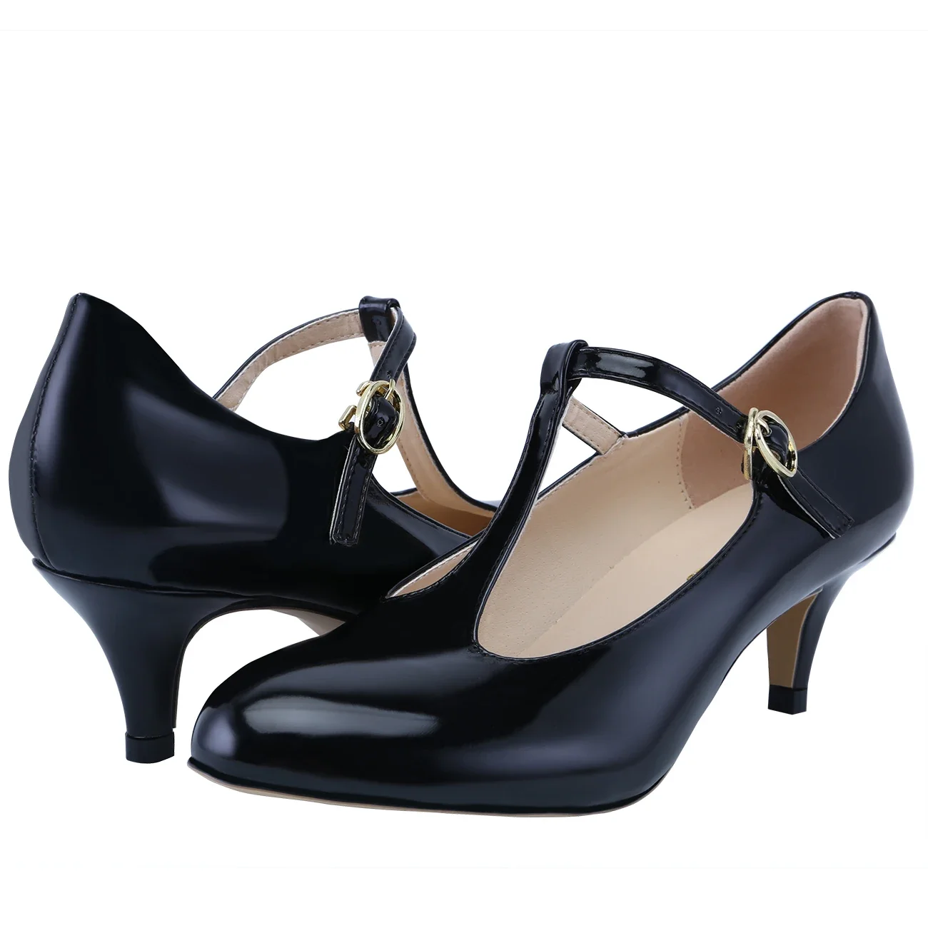 Women Pumps Shallow Mouth 5cm Low High Heels Patent Leather Ladies Office Work Nude Wedding Party Dress Shoes Large Size 42