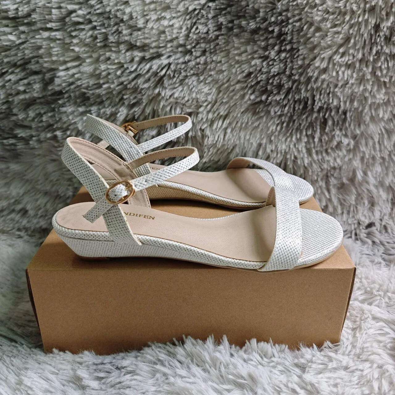 Gold Silver Summer Women's Wedge Sandals Low Heels Open Toe Comfort Strappy Dress Ankle Strap Casual Walking Party Wedding Shoes