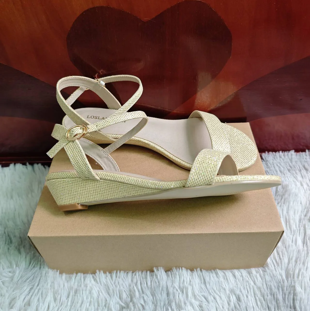 Gold Silver Summer Women's Wedge Sandals Low Heels Open Toe Comfort Strappy Dress Ankle Strap Casual Walking Party Wedding Shoes