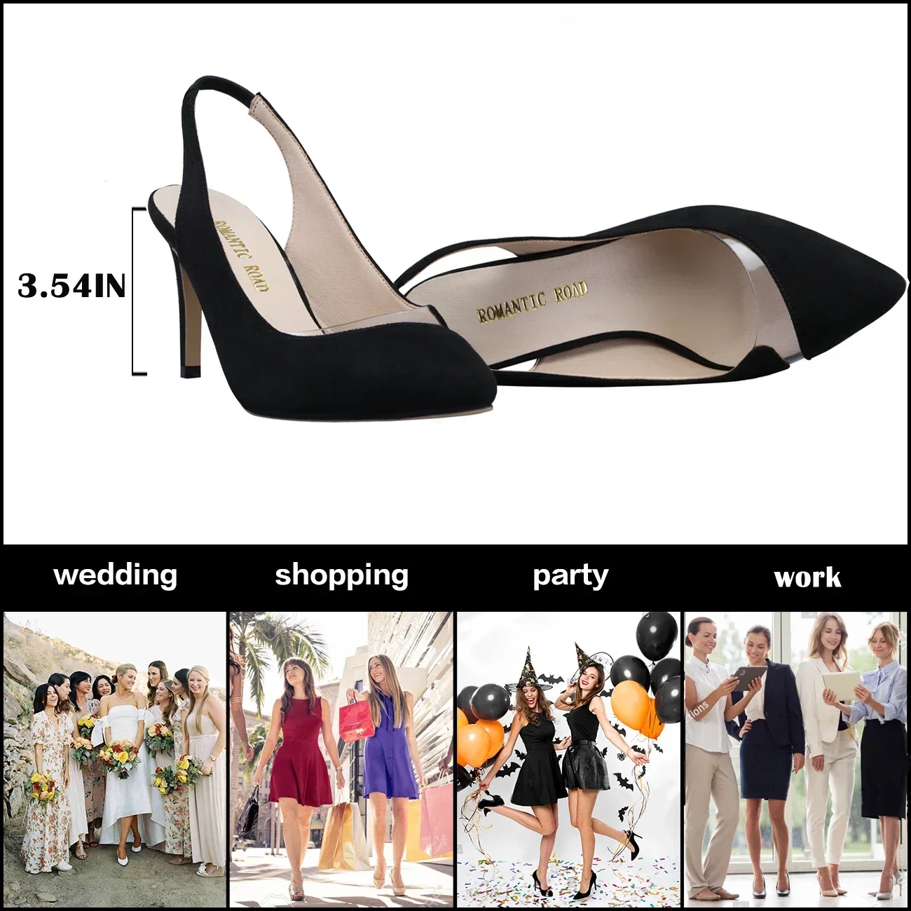 Women Sandals Sexy Pumps Stilettos Fashion Transparent 8cm High Heels Pointed Toe Slingback Ladies Party Dress Wedding Shoes