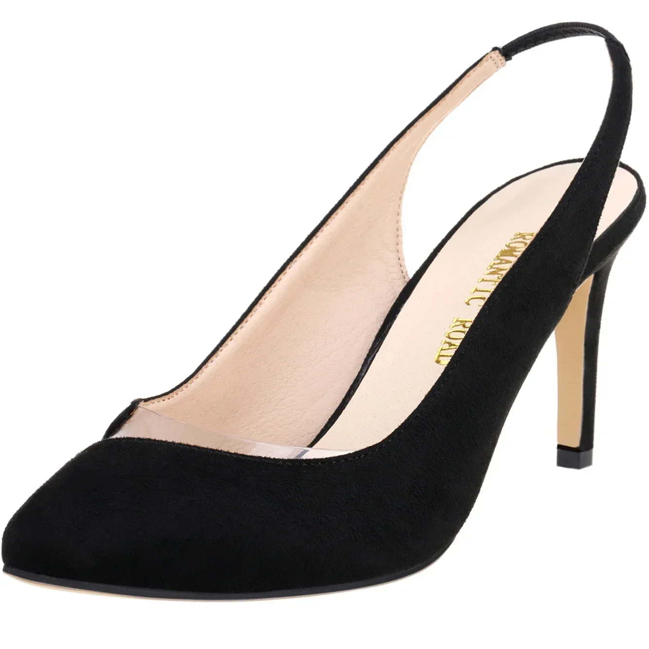 Women Sandals Sexy Pumps Stilettos Fashion Transparent 8cm High Heels Pointed Toe Slingback Ladies Party Dress Wedding Shoes