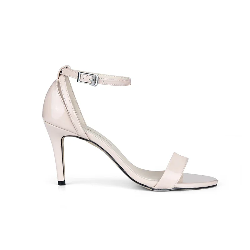 Summer Women Sandals Sexy Stripper Pumps Ankle Strap High Heels Flock Lady Gladiator Evening Stilettos Party Nude Wedding Shoes