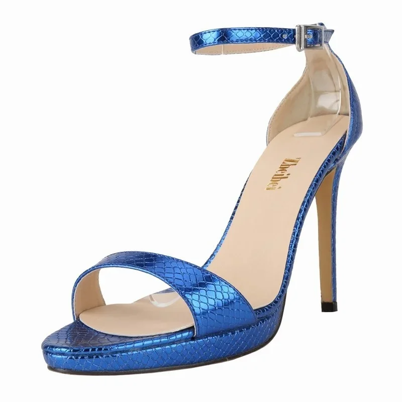 Women Sandals Summer 11cm Sexy High Heels Crocodile Leather Pumps Stilettos Pole Dance Wedding Party Dress Shoes Large Size 43 Women Sandals Summer 11cm Sexy High Heels Crocodile Leather Pumps Stilettos Pole Dance Wedding Party Dress Shoes Large Size 43