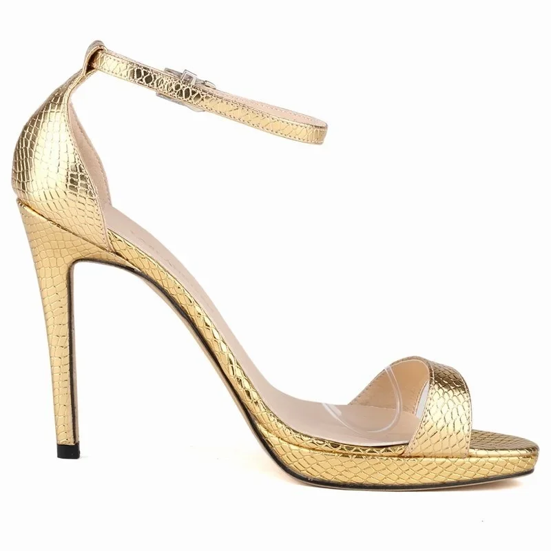 Women Sandals Summer 11cm Sexy High Heels Crocodile Leather Pumps Stilettos Pole Dance Wedding Party Dress Shoes Large Size 43 Women Sandals Summer 11cm Sexy High Heels Crocodile Leather Pumps Stilettos Pole Dance Wedding Party Dress Shoes Large Size 43