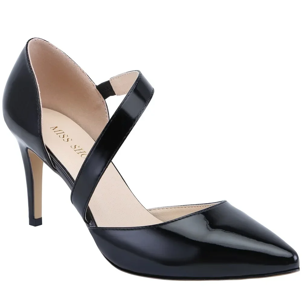 Women Pumps Stilettos Fashion 9CM Sexy Slip-on High Heels Pointed Toes Thin Heel Black Office Classic Party Dress Wedding Shoes