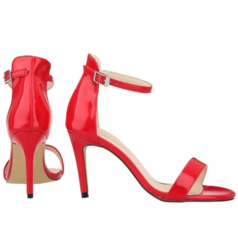 Women Ankle Strap Sandals Multi Colour Patent Summer Sexy Stilettos Party Mid High Heels Sandal Pumps Dress Red Wedding Shoes Women Ankle Strap Sandals Multi Colour Patent Summer Sexy Stilettos Party Mid High Heels Sandal Pumps Dress Red Wedding Shoes