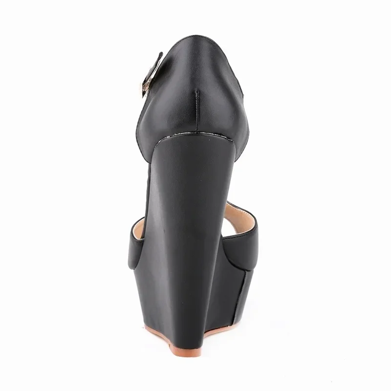 Women Wedge Platform Sandals Sexy Pumps Summer 14cm Super High Heels Peep Toe Buckle Strap Sandal Fashion Party Wedding Shoes