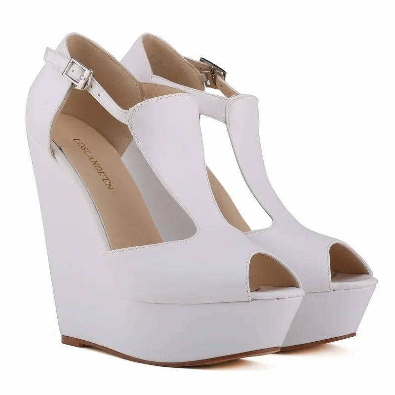 Women Wedge Platform Sandals Sexy Pumps Summer 14cm Super High Heels Peep Toe Buckle Strap Sandal Fashion Party Wedding Shoes Women Wedge Platform Sandals Sexy Pumps Summer 14cm Super High Heels Peep Toe Buckle Strap Sandal Fashion Party Wedding Shoes