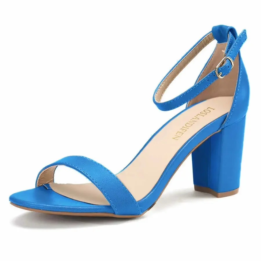 Women Sandals 2026 Summer Sexy Pumps 5cm Low Heel Ankle Strap Sandal Open Toes Thick High Heels Office Wedding Party Dress Shoes