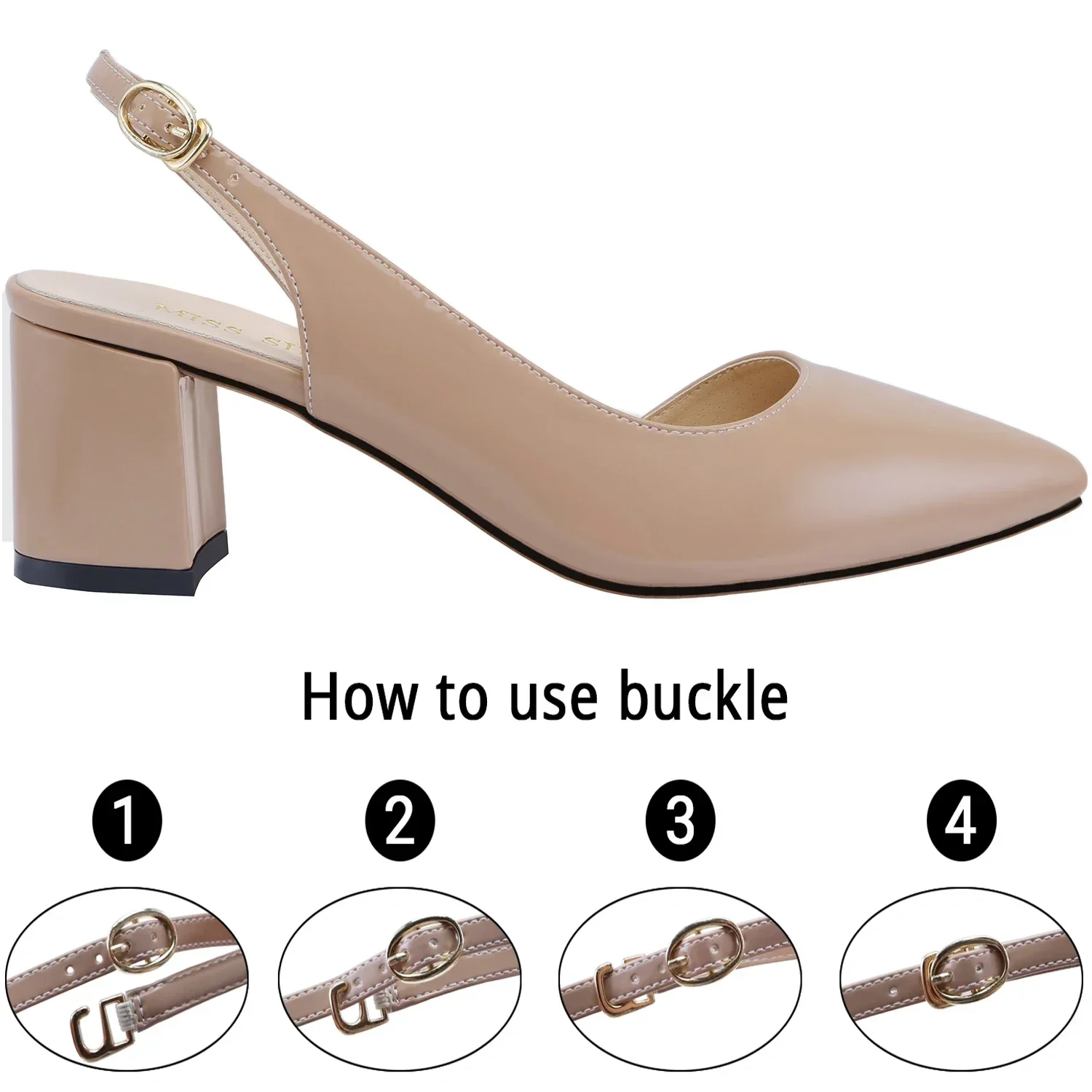 Women Sandals Pumps 5cm Ankle Strap Square Low Heel for Lady Sexy Pointed Toes High Heels Party Dress Wedding Shoes Plus Size 42