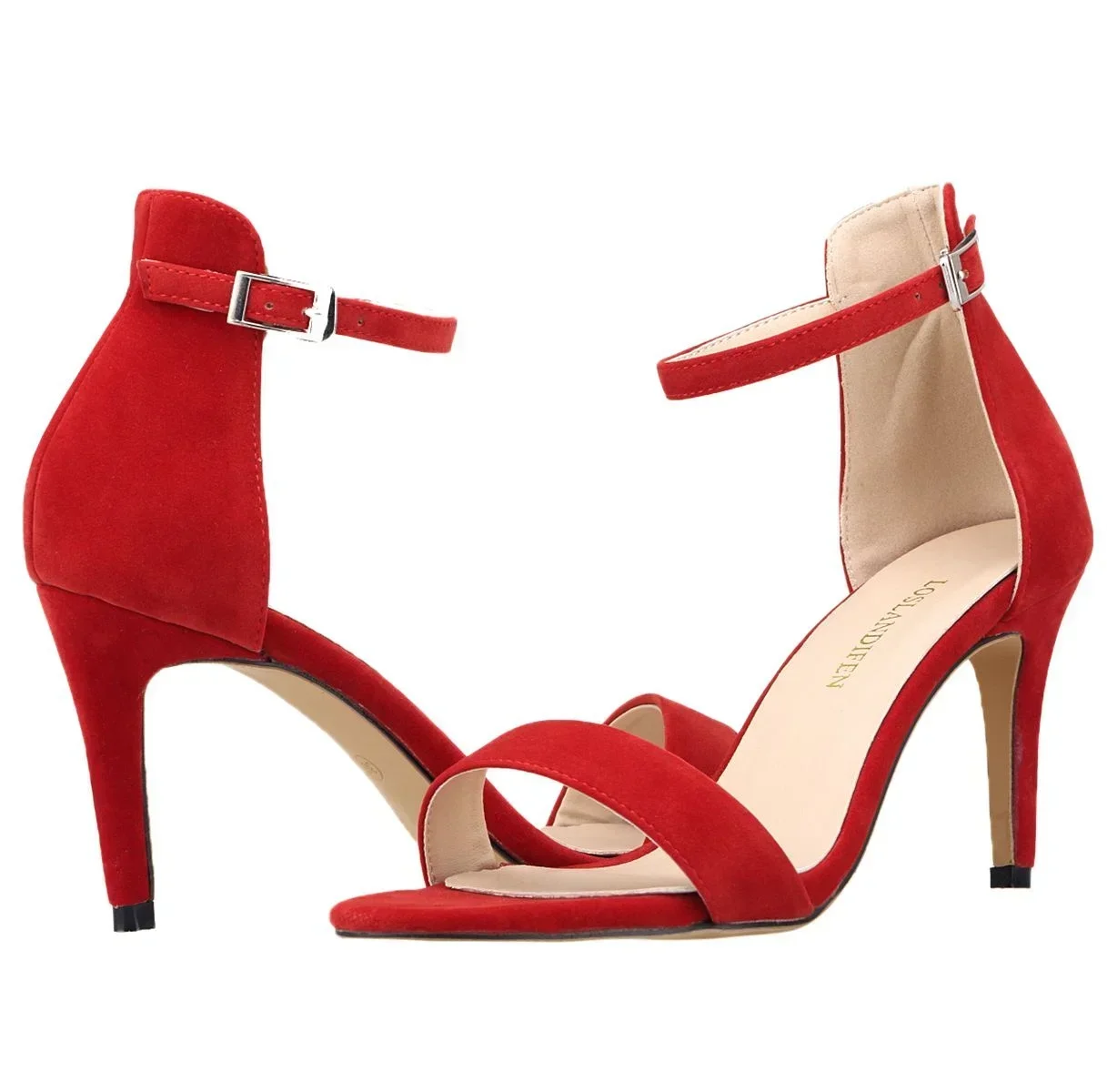 Women Sandals Stilettos Summer Sexy Pumps 9cm Thin Heel Open Toe Ankle Strap High Heels Lady Party Red Wedding Shoes Large Size