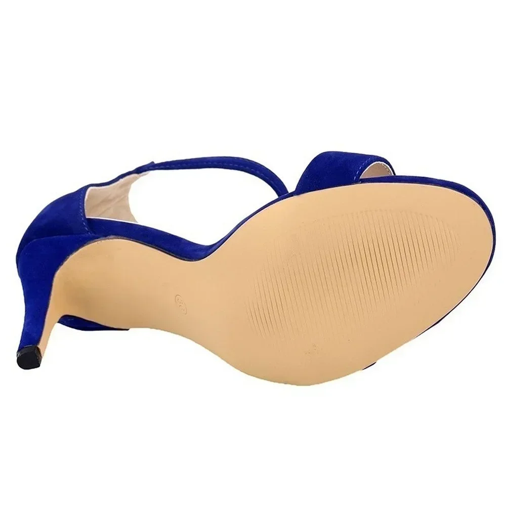 Women Sandals Stilettos Summer Sexy Pumps 9cm Thin Heel Open Toe Ankle Strap High Heels Lady Party Red Wedding Shoes Large Size