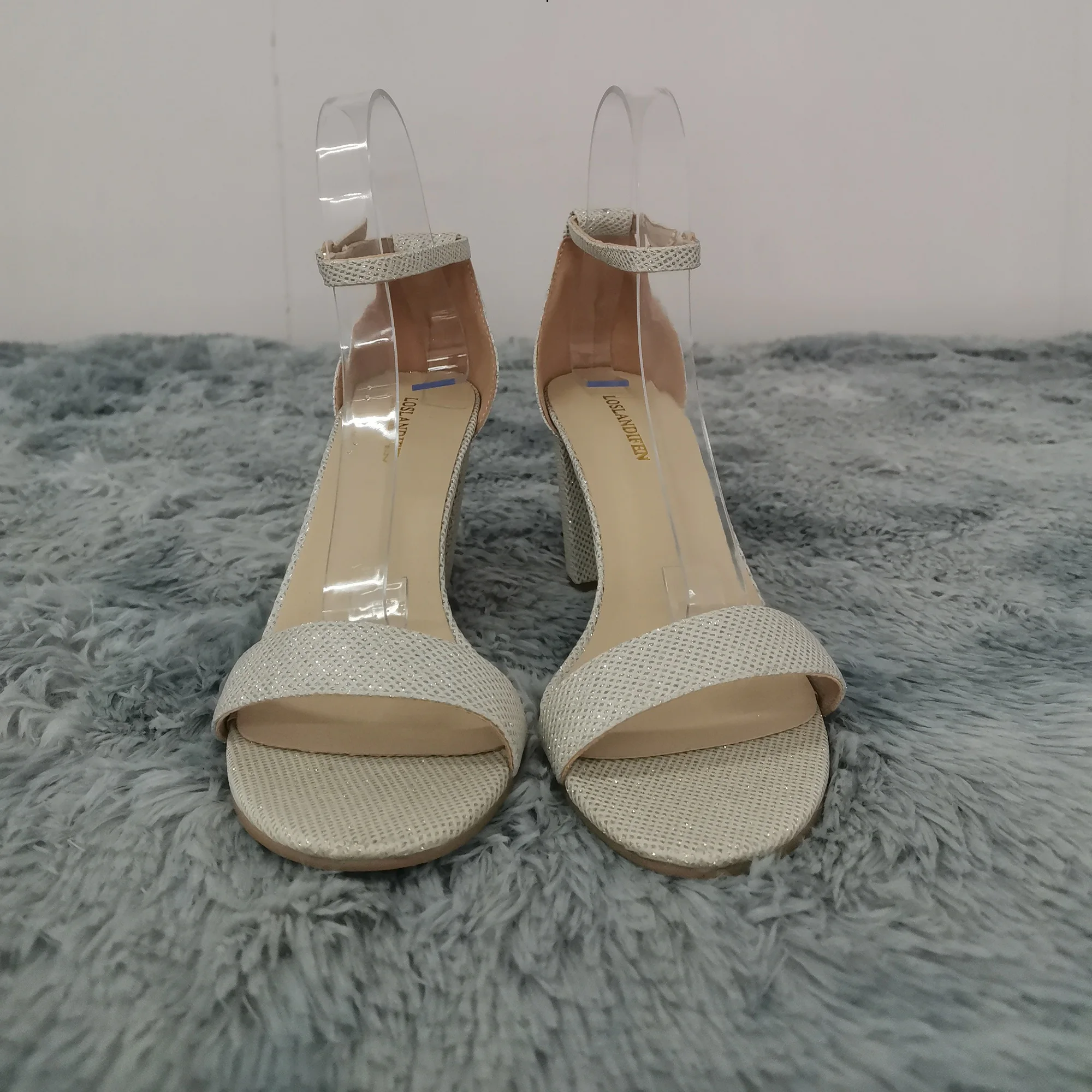 Women Sandals 2026 Summer Fashion Glitter Flash Sexy 8cm Thick High Heels Open Toes Buckle Strap Silver Gold Party Wedding Shoes Women Sandals 2026 Summer Fashion Glitter Flash Sexy 8cm Thick High Heels Open Toes Buckle Strap Silver Gold Party Wedding Shoes