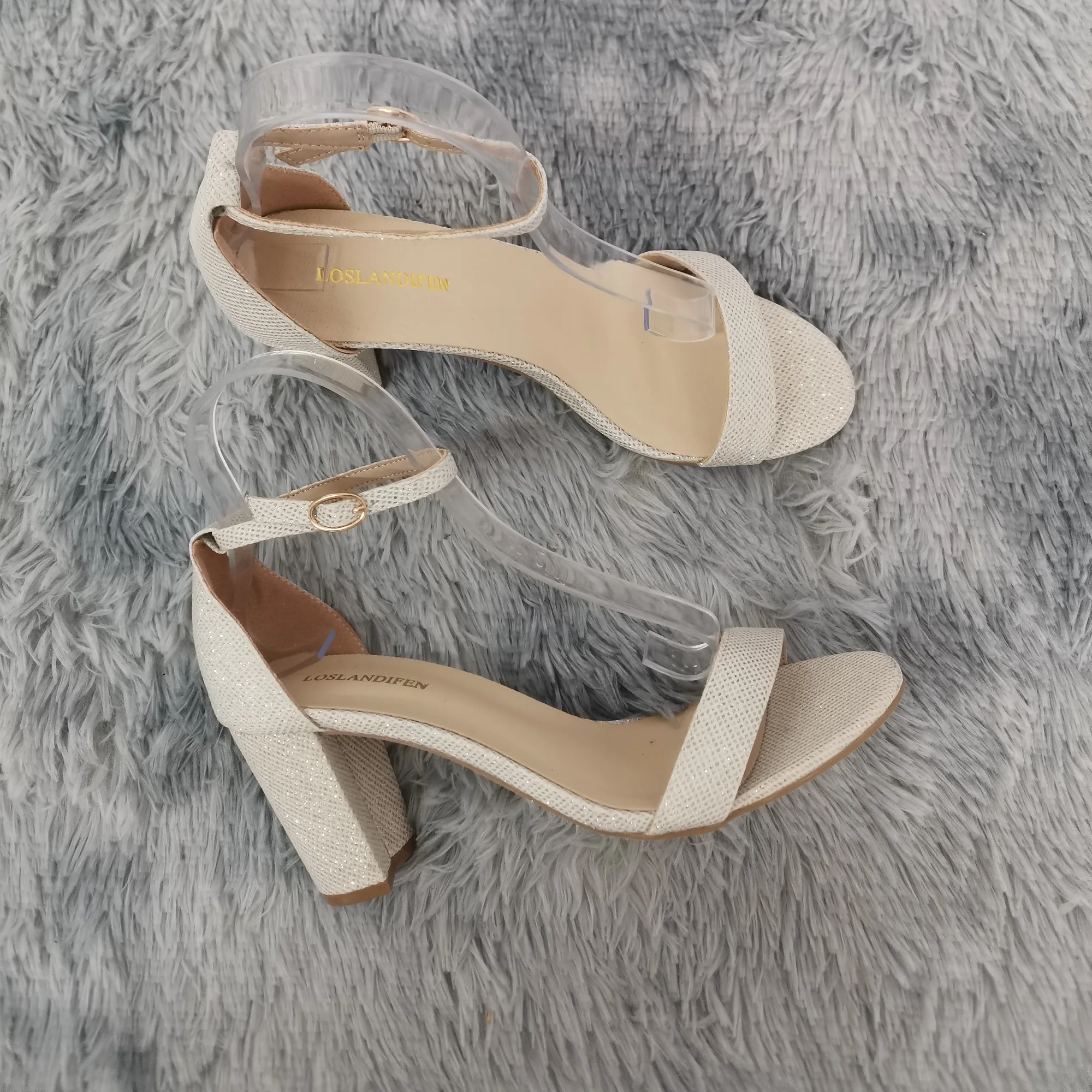 Women Sandals 2026 Summer Fashion Glitter Flash Sexy 8cm Thick High Heels Open Toes Buckle Strap Silver Gold Party Wedding Shoes Women Sandals 2026 Summer Fashion Glitter Flash Sexy 8cm Thick High Heels Open Toes Buckle Strap Silver Gold Party Wedding Shoes