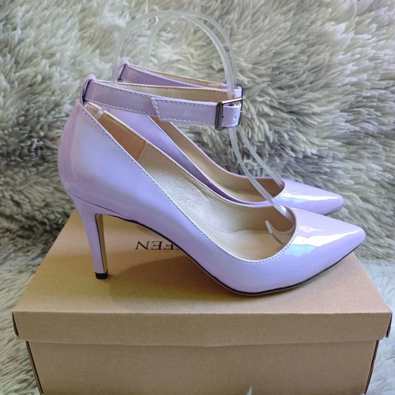 Women Sexy Pumps Stilettos 9cm Mid Pointed Toes High Heels Classic Spring Brand Design Office Black Red Dress Wedding Shoes