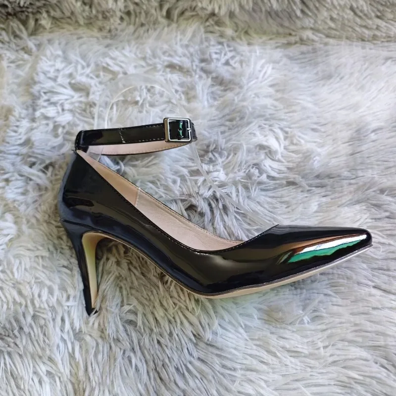 Women Sexy Pumps Stilettos 9cm Mid Pointed Toes High Heels Classic Spring Brand Design Office Black Red Dress Wedding Shoes