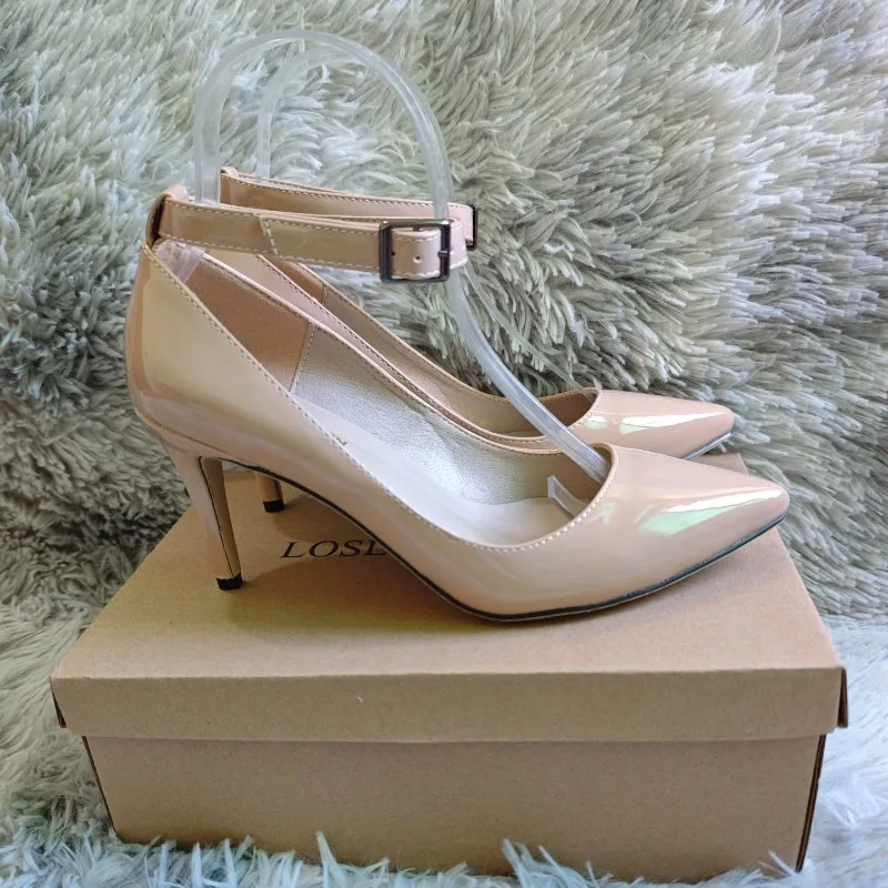 Women Sexy Pumps Stilettos 9cm Mid Pointed Toes High Heels Classic Spring Brand Design Office Black Red Dress Wedding Shoes