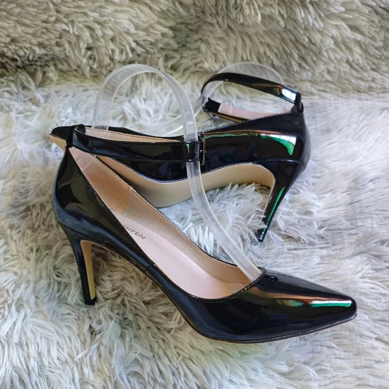 Women Sexy Pumps Stilettos 9cm Mid Pointed Toes High Heels Classic Spring Brand Design Office Black Red Dress Wedding Shoes