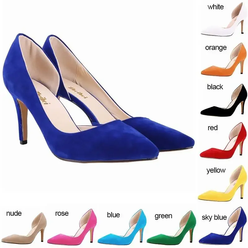 Women Pumps Stilettos Fashion 8cm Office Sexy High Heels Bridal Thin Heel Lady Hollow Party Dress Wedding Shoes Plus Size 42