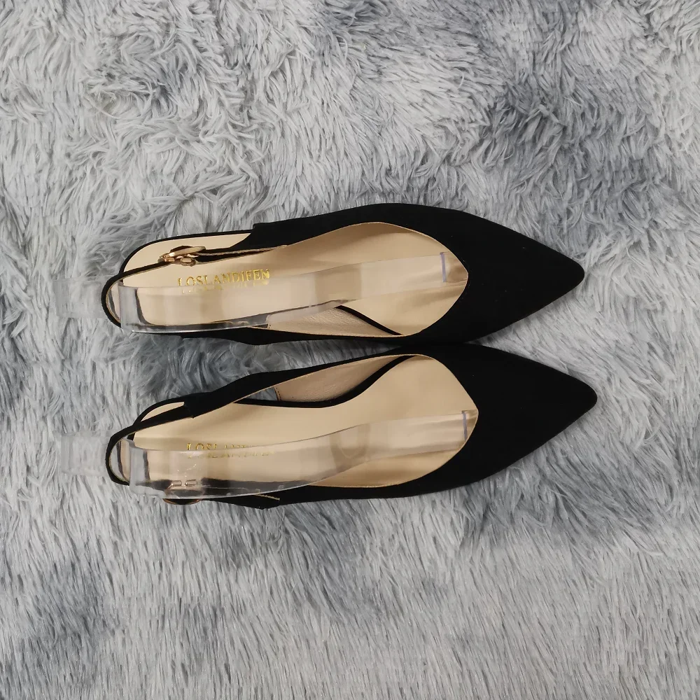 Women Pumps Comfortable Ankle Strap Square Thick Heels Sexy Pointed Toes High Heels Party Dress Ladies Wedding Shoes Large Size