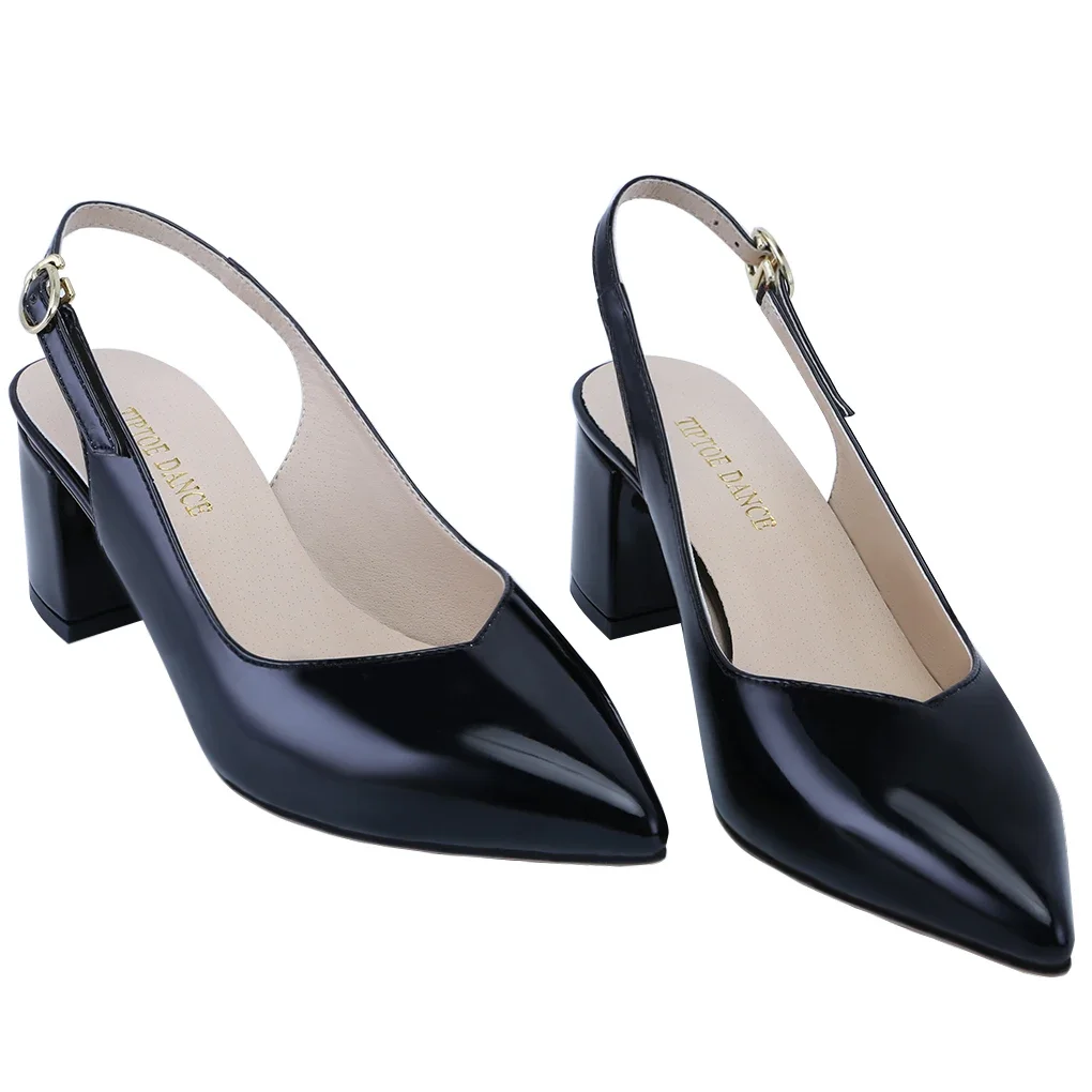 Women Pumps Comfortable Ankle Strap Square Thick Heels Sexy Pointed Toes High Heels Party Dress Ladies Wedding Shoes Large Size