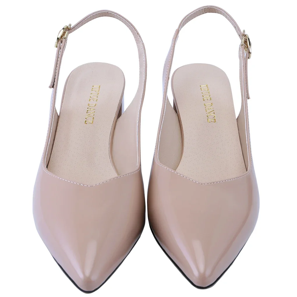 Women Pumps Comfortable Ankle Strap Square Thick Heels Sexy Pointed Toes High Heels Party Dress Ladies Wedding Shoes Large Size