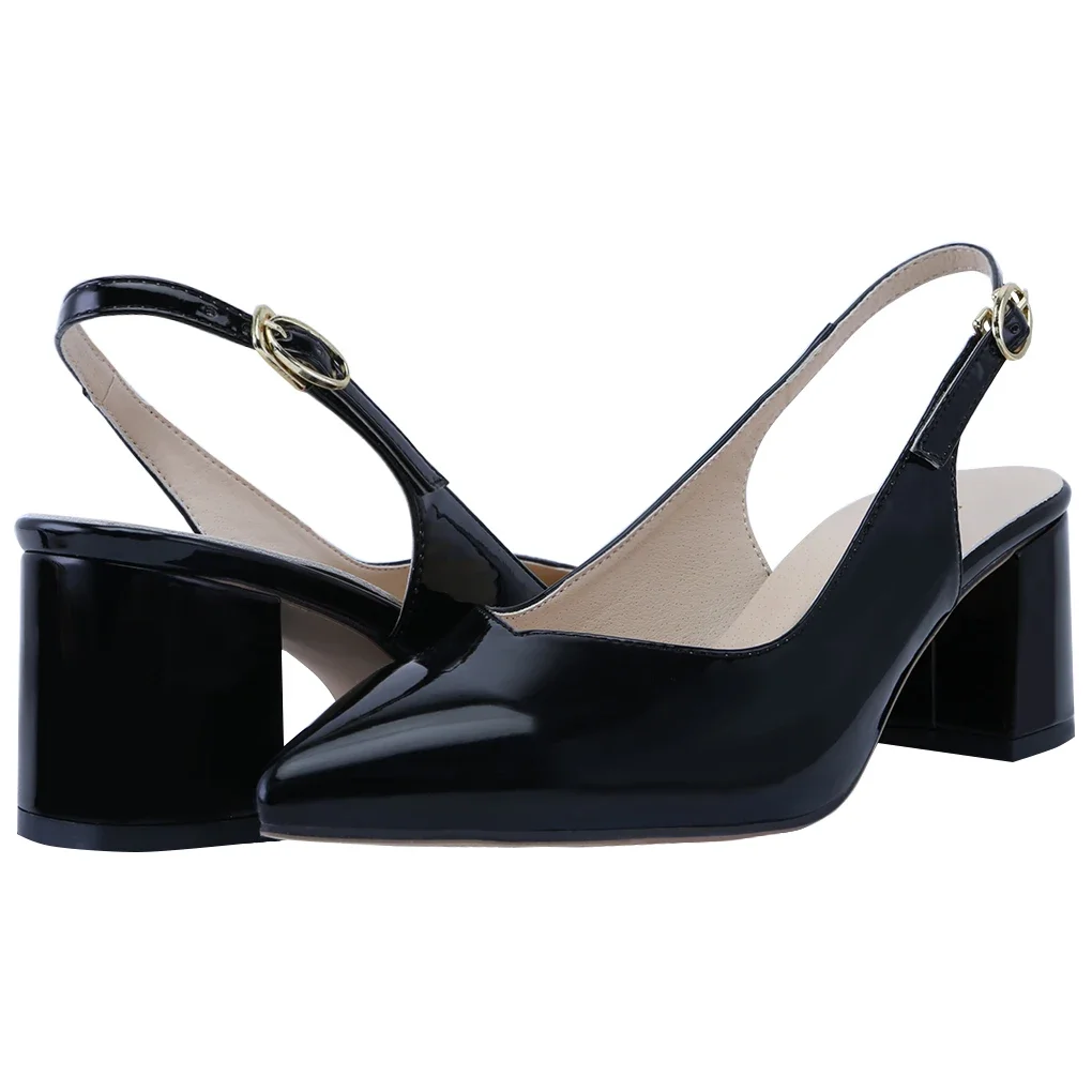 Women Pumps Comfortable Ankle Strap Square Thick Heels Sexy Pointed Toes High Heels Party Dress Ladies Wedding Shoes Large Size