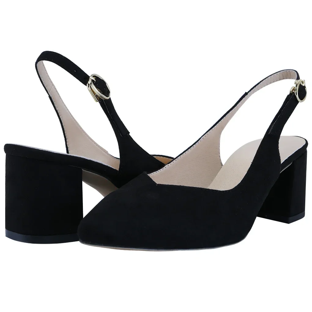 Women Pumps Comfortable Ankle Strap Square Thick Heels Sexy Pointed Toes High Heels Party Dress Ladies Wedding Shoes Large Size