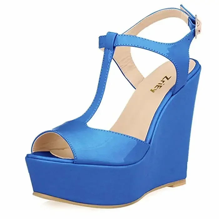 Women Wedge Sandals 2026 New Summer 14cm Open Toe Sexy Ankle Strap High Heels Patent Leather Platform Pumps Party Wedding Shoes Women Wedge Sandals 2026 New Summer 14cm Open Toe Sexy Ankle Strap High Heels Patent Leather Platform Pumps Party Wedding Shoes
