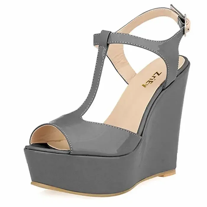 Women Wedge Sandals 2026 New Summer 14cm Open Toe Sexy Ankle Strap High Heels Patent Leather Platform Pumps Party Wedding Shoes Women Wedge Sandals 2026 New Summer 14cm Open Toe Sexy Ankle Strap High Heels Patent Leather Platform Pumps Party Wedding Shoes