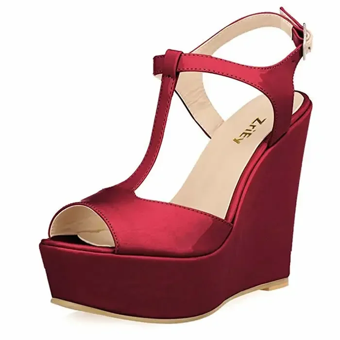 Women Wedge Sandals 2026 New Summer 14cm Open Toe Sexy Ankle Strap High Heels Patent Leather Platform Pumps Party Wedding Shoes Women Wedge Sandals 2026 New Summer 14cm Open Toe Sexy Ankle Strap High Heels Patent Leather Platform Pumps Party Wedding Shoes