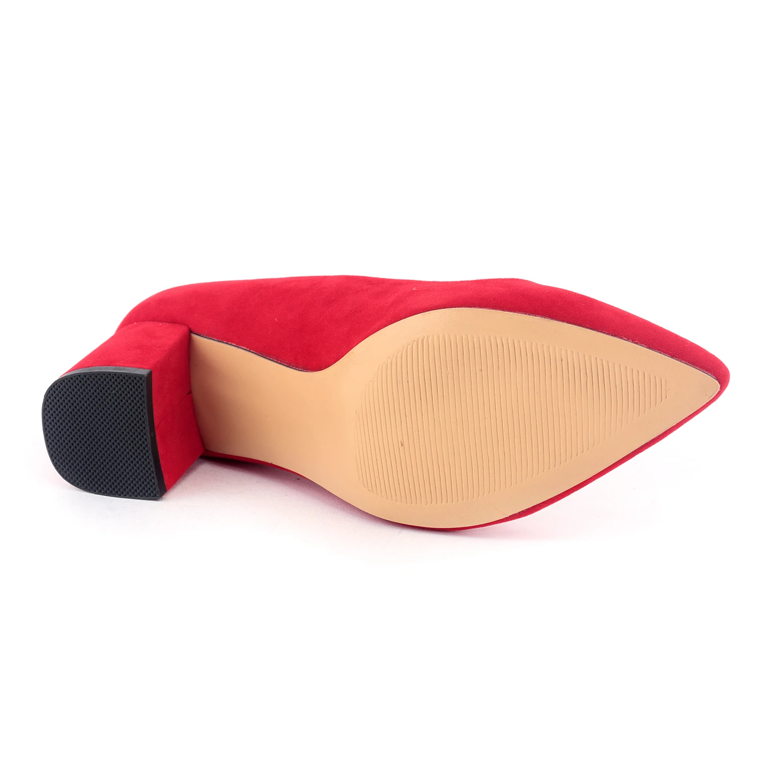 Women Pumps Fashion Classic Thick High Heels Pointed Toes Lady Office Grey Velvet Single Shoes Female Elegant Wedding Shoes