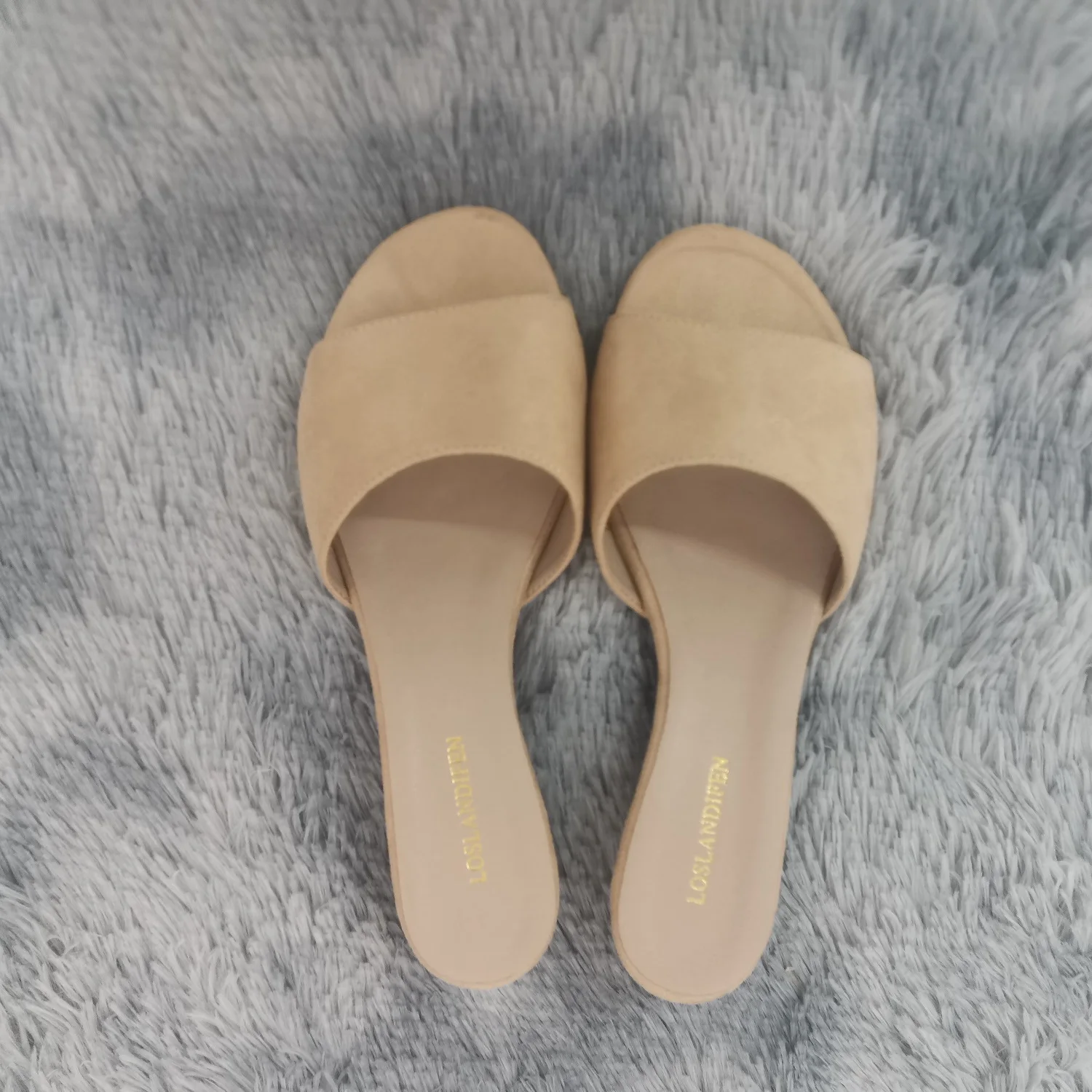 Women Temperament Slippers 3cm Velvet Mules Wedge Sandals Slipper Open Toe High Heels Casual Dress Party Woman Shoes Plus Size