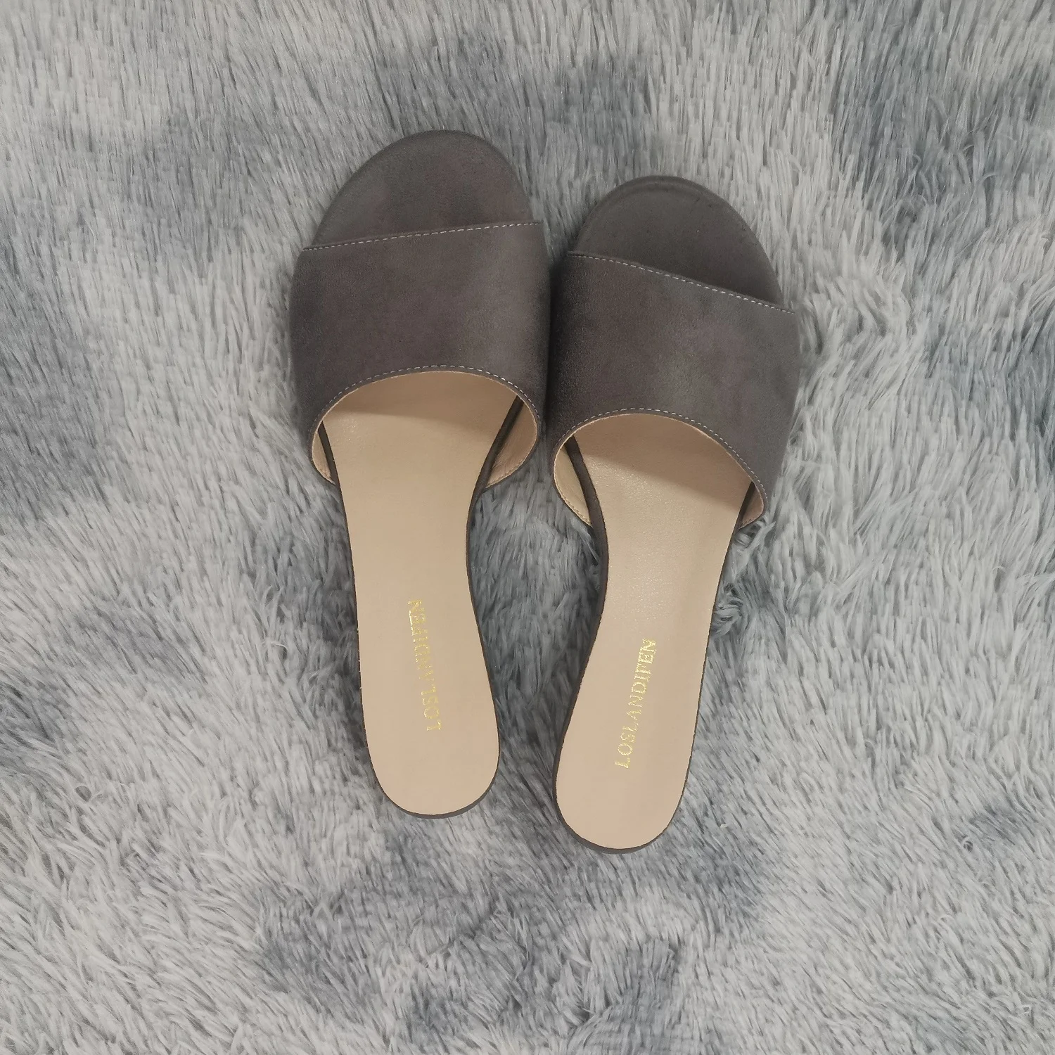 Women Temperament Slippers 3cm Velvet Mules Wedge Sandals Slipper Open Toe High Heels Casual Dress Party Woman Shoes Plus Size