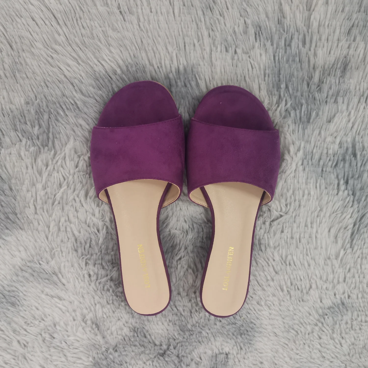 Women Temperament Slippers 3cm Velvet Mules Wedge Sandals Slipper Open Toe High Heels Casual Dress Party Woman Shoes Plus Size