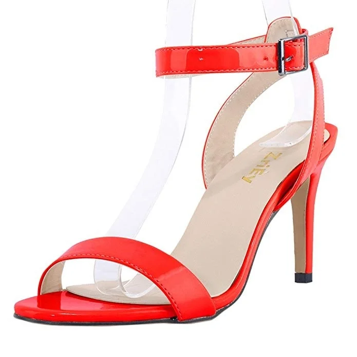 Women Sandals Stilettos 2026 Summer Multicolour Sexy 9cm Open Toe Ankle Straps High Heels Party Dress Wedding Shoes Large Size