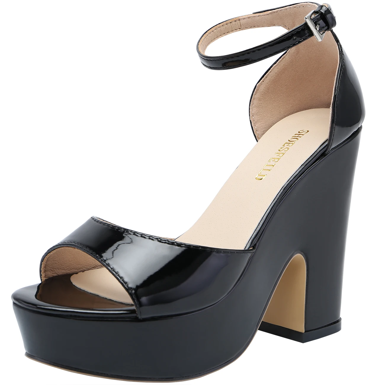 Colourful Women Sandals Summer Sexy Peep Toe Buckle Strap Sandal Platform Thick High Heels Party Red Wedding Shoes Plus Size