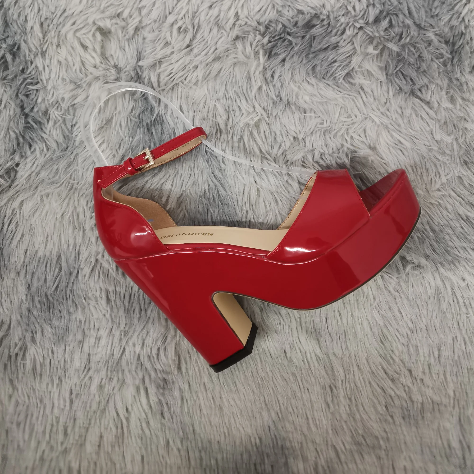 Colourful Women Sandals Summer Sexy Peep Toe Buckle Strap Sandal Platform Thick High Heels Party Red Wedding Shoes Plus Size