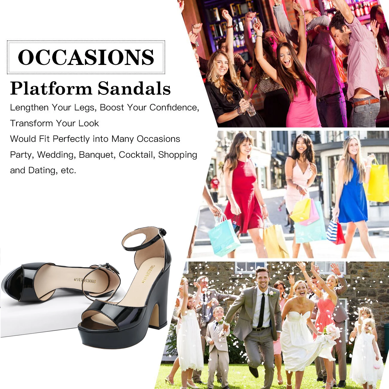 Colourful Women Sandals Summer Sexy Peep Toe Buckle Strap Sandal Platform Thick High Heels Party Red Wedding Shoes Plus Size